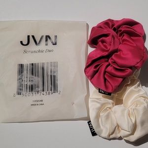 NEW JVN Scrunchie 2 PK (Pink and Ivory)